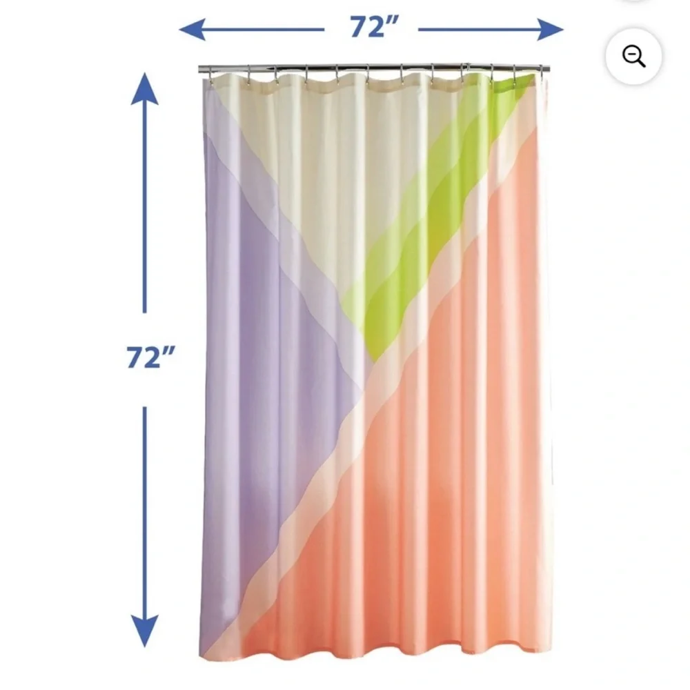 Mainstays Multicolored Fabric Shower Curtain